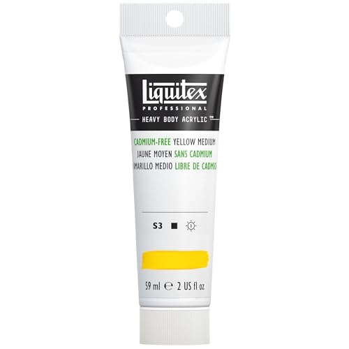 Liquitex 1045890 Professional Heavy Body Acrylfarbe in Künstlerqualität mit ausgezeichneter Lichtechtheit in buttriger Konsistenz, 59ml Tube - Kadmiumfrei Gelb mittel von Liquitex