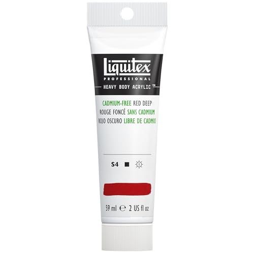 Liquitex 1045895 Professional Heavy Body Acrylfarbe in Künstlerqualität mit ausgezeichneter Lichtechtheit in buttriger Konsistenz, 59ml Tube - Kadmiumfrei Rot dunkel von Liquitex