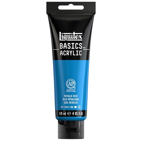 Liquitex 1046341 Basics Acrylfarbe 118ml - Metallic Blau – Künstler-Acrylfarbe, hochpigmentiert, lichtecht, mittlere Viskosität, seidenglänzend, deckend – Ideal für Leinwand, Holz & Papier Liquitex 1046341 Basics Acrylfarbe 118ml - Metallic Blau – Künstler-Acrylfarbe, hochpigmentiert, lichtecht, mittlere Viskosität, seidenglänzend, deckend – Ideal für Leinwand, Holz & Papier von Liquitex