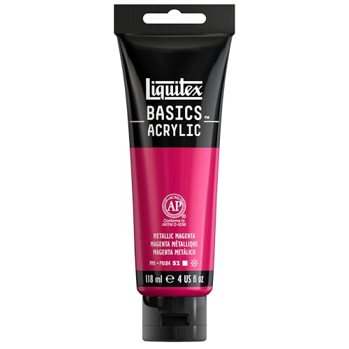 Liquitex 1046342 Basics Acrylfarbe 118ml - Metallic Magenta – Künstler-Acrylfarbe, hochpigmentiert, lichtecht, mittlere Viskosität, seidenglänzend, deckend – Ideal für Leinwand, Holz & Papier Liquitex 1046342 Basics Acrylfarbe 118ml - Metallic Magenta – Künstler-Acrylfarbe, hochpigmentiert, lichtecht, mittlere Viskosität, seidenglänzend, deckend – Ideal für Leinwand, Holz & Papier von Liquitex
