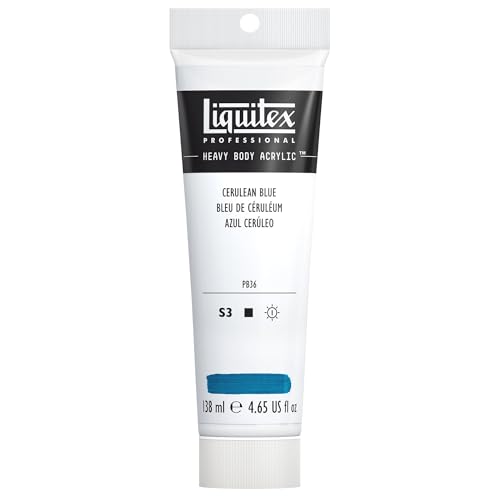 Liquitex 1047164 Professional Heavy Body Acrylfarbe in Künstlerqualität mit ausgezeichneter Lichtechtheit in buttriger Konsistenz, 138ml Tube - Cölinblau von Liquitex