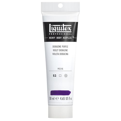 Liquitex 1047186 Professional Heavy Body Acrylfarbe in Künstlerqualität mit ausgezeichneter Lichtechtheit in buttriger Konsistenz, 138ml Tube - Dioxazinpurpur von Liquitex