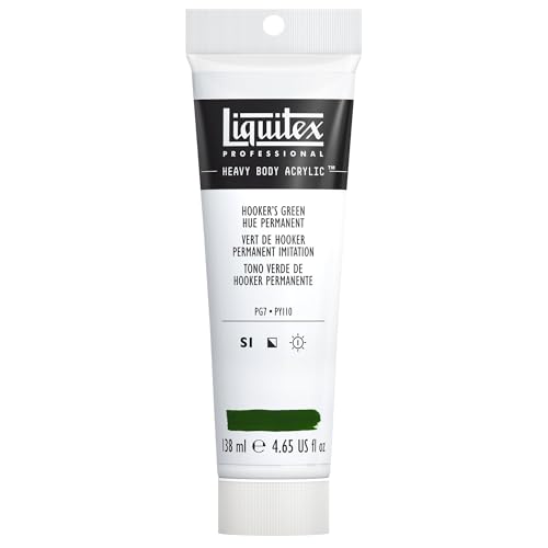 Liquitex 1047224 Professional Heavy Body Acrylfarbe in Künstlerqualität mit ausgezeichneter Lichtechtheit in buttriger Konsistenz, 138ml Tube - Hookers Grün permanent Imit. von Liquitex