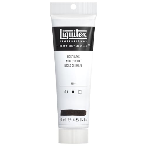 Liquitex 1047244 Professional Heavy Body Acrylfarbe in Künstlerqualität mit ausgezeichneter Lichtechtheit in buttriger Konsistenz, 138ml Tube - Elfenbeinschwarz von Liquitex