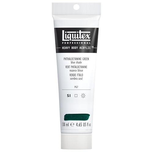 Liquitex 1047317 Professional Heavy Body Acrylfarbe in Künstlerqualität mit ausgezeichneter Lichtechtheit in buttriger Konsistenz, 138ml Tube - Phthalogrün (Blauton) von Liquitex