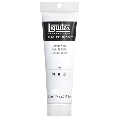 Liquitex 1047432 Professional Heavy Body Acrylfarbe in Künstlerqualität mit ausgezeichneter Lichtechtheit in buttriger Konsistenz, 138ml Tube - Titanweiß von Liquitex