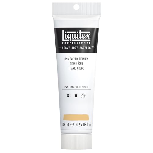 Liquitex 1047434 Professional Heavy Body Acrylfarbe in Künstlerqualität mit ausgezeichneter Lichtechtheit in buttriger Konsistenz, 138ml Tube - Ungebleichtes Titan von Liquitex