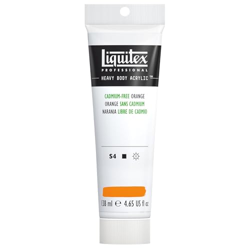 Liquitex 1138892 Professional Heavy Body Acrylfarbe in Künstlerqualität mit ausgezeichneter Lichtechtheit in buttriger Konsistenz, 138ml Tube - Kadmiumfrei Orange von Liquitex