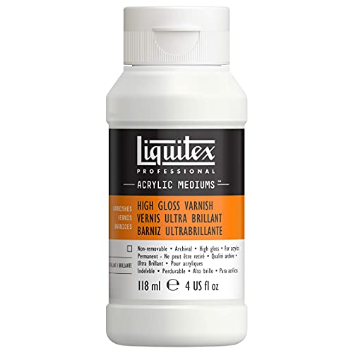 Liquitex 126604 Professional Hochglänzender Firnis, Fixativ für Acrylfarben, glänzender Oberflächenschutz, 118 ml Flasche von Liquitex