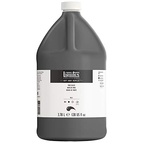 Liquitex 1378276 Professional Acrylfarbe Soft Body - Künstlerfarbe in cremiger deckender Konsistenz, hohe Pigmentierung, lichtecht & alterungsbeständig, 3,78L Eimer - Marsschwarz von Liquitex