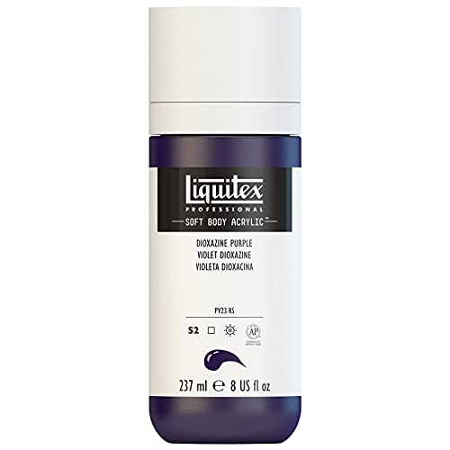 Liquitex 1923186 Professional Acrylfarbe Soft Body - Künstlerfarbe in cremiger deckender Konsistenz, hohe Pigmentierung, lichtecht & alterungsbeständig, 237ml Flasche - Dioxazinpurpur von Liquitex
