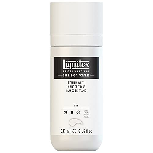 Liquitex 1923432 Professional Acrylfarbe Soft Body - Künstlerfarbe in cremiger deckender Konsistenz, hohe Pigmentierung, lichtecht & alterungsbeständig, 237ml Flasche - Titanweiß Liquitex 1923432 Professional Acrylfarbe Soft Body - Künstlerfarbe in cremiger deckender Konsistenz, hohe Pigmentierung, lichtecht & alterungsbeständig, 237ml Flasche - Titanweiß von Liquitex