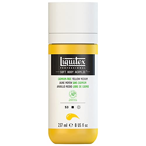 Liquitex 1923890 Professional Acrylfarbe Soft Body - Künstlerfarbe in cremiger deckender Konsistenz, hohe Pigmentierung, lichtecht & alterungsbeständig, 237ml Flasche - Kadmiumfrei Gelb Mittel Liquitex 1923890 Professional Acrylfarbe Soft Body - Künstlerfarbe in cremiger deckender Konsistenz, hohe Pigmentierung, lichtecht & alterungsbeständig, 237ml Flasche - Kadmiumfrei Gelb Mittel von Liquitex