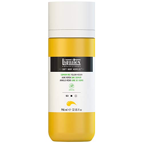 Liquitex 1946890 Professional Acrylfarbe Soft Body - Künstlerfarbe in cremiger deckender Konsistenz, hohe Pigmentierung, lichtecht & alterungsbeständig, 946ml Flasche - Kadmiumfrei Gelb Mittel Liquitex 1946890 Professional Acrylfarbe Soft Body - Künstlerfarbe in cremiger deckender Konsistenz, hohe Pigmentierung, lichtecht & alterungsbeständig, 946ml Flasche - Kadmiumfrei Gelb Mittel von Liquitex