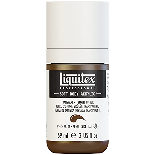 Liquitex 1959130 Professional Acrylfarbe Soft Body - Künstlerfarbe in cremiger deckender Konsistenz, hohe Pigmentierung, lichtecht & alterungsbeständig, 59ml Flasche - Umbra Gebrannt Transparent von Liquitex