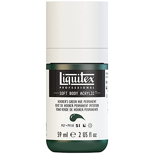 Liquitex 1959224 Professional Acrylfarbe Soft Body - Künstlerfarbe in cremiger deckender Konsistenz, hohe Pigmentierung, lichtecht & alterungsbeständig, 59ml Flasche - Hookers Grün Permanent Imit. von Liquitex