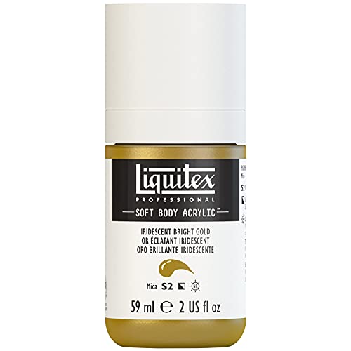 Liquitex 1959234 Professional Acrylfarbe Soft Body - Künstlerfarbe in cremiger deckender Konsistenz, hohe Pigmentierung, lichtecht & alterungsbeständig, 59ml Flasche - Irisierendes Helles Gold Liquitex 1959234 Professional Acrylfarbe Soft Body - Künstlerfarbe in cremiger deckender Konsistenz, hohe Pigmentierung, lichtecht & alterungsbeständig, 59ml Flasche - Irisierendes Helles Gold von Liquitex