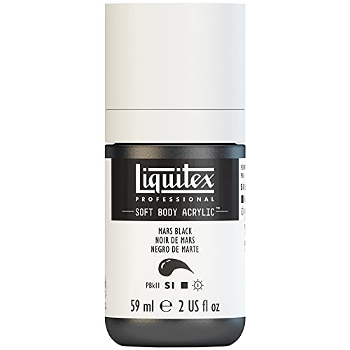 Liquitex 1959276 Professional Acrylfarbe Soft Body - Künstlerfarbe in cremiger deckender Konsistenz, hohe Pigmentierung, lichtecht & alterungsbeständig, 59ml Flasche - Marsschwarz von Liquitex