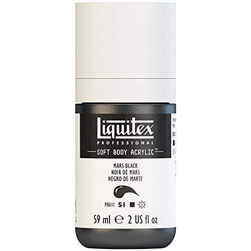 Liquitex 1959276 Professional Acrylfarbe Soft Body - Künstlerfarbe in cremiger deckender Konsistenz, hohe Pigmentierung, lichtecht & alterungsbeständig, 59ml Flasche - Marsschwarz von Liquitex