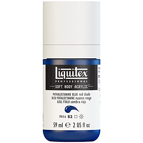 Liquitex 1959314 Professional Acrylfarbe Soft Body - Künstlerfarbe in cremiger deckender Konsistenz, hohe Pigmentierung, lichtecht & alterungsbeständig, 59ml Flasche - Phthaloblau (Rotton) von Liquitex