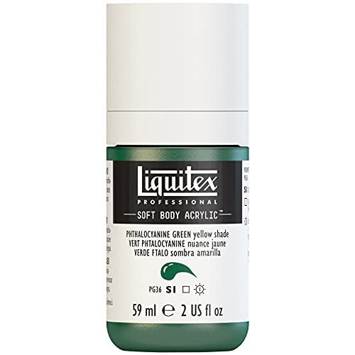 Liquitex 1959319 Professional Acrylfarbe Soft Body - Künstlerfarbe in cremiger deckender Konsistenz, hohe Pigmentierung, lichtecht & alterungsbeständig, 59ml Flasche - Phthalogrün (Gelbton) von Liquitex