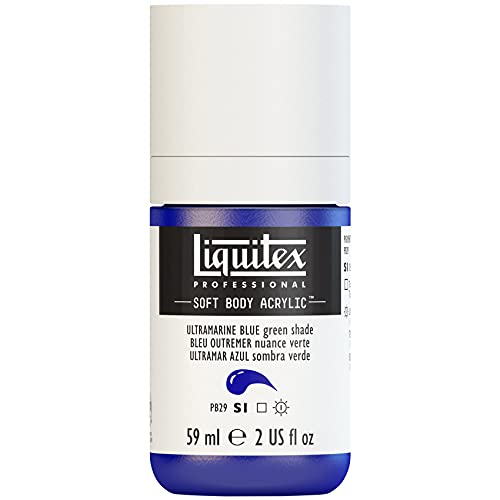 Liquitex 1959380 Professional Acrylfarbe Soft Body - Künstlerfarbe in cremiger deckender Konsistenz, hohe Pigmentierung, lichtecht & alterungsbeständig, 59ml Flasche - Ultramarinblau (Grünton) von Liquitex