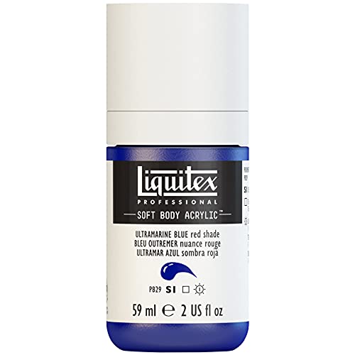 Liquitex 1959382 Professional Acrylfarbe Soft Body - Künstlerfarbe in cremiger deckender Konsistenz, hohe Pigmentierung, lichtecht & alterungsbeständig, 59ml Flasche - Ultramarinblau (Rotton) von Liquitex