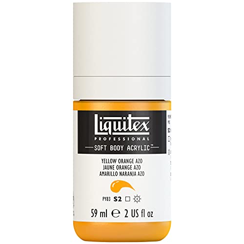 Liquitex 1959414 Soft Body Acrylfarbe, Acrylic, Gelborange Azo, 59 ml (1er Pack) von Liquitex