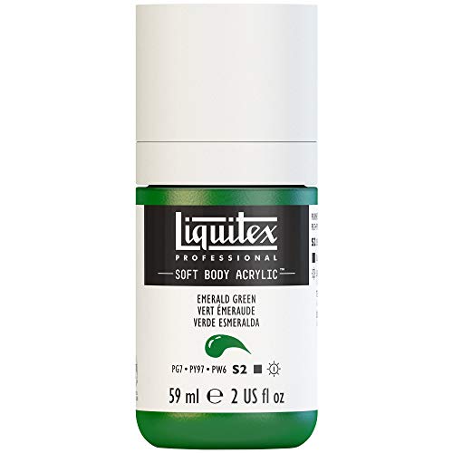 Liquitex 1959450 Professional Acrylfarbe Soft Body - Künstlerfarbe in cremiger deckender Konsistenz, hohe Pigmentierung, lichtecht & alterungsbeständig, 59ml Flasche - Smaragdgrün von Liquitex
