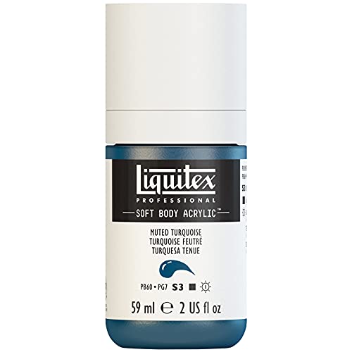 Liquitex 1959503 Professional Acrylfarbe Soft Body - Künstlerfarbe in cremiger deckender Konsistenz, hohe Pigmentierung, lichtecht & alterungsbeständig, 59ml Flasche - Gedämpftes Türkis Liquitex 1959503 Professional Acrylfarbe Soft Body - Künstlerfarbe in cremiger deckender Konsistenz, hohe Pigmentierung, lichtecht & alterungsbeständig, 59ml Flasche - Gedämpftes Türkis von Liquitex