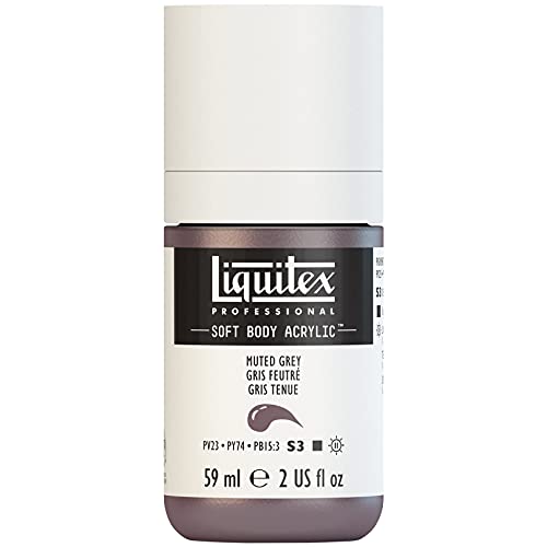 Liquitex 1959505 Professional Acrylfarbe Soft Body - Künstlerfarbe in cremiger deckender Konsistenz, hohe Pigmentierung, lichtecht & alterungsbeständig, 59ml Flasche - Gedämpftes Grau von Liquitex