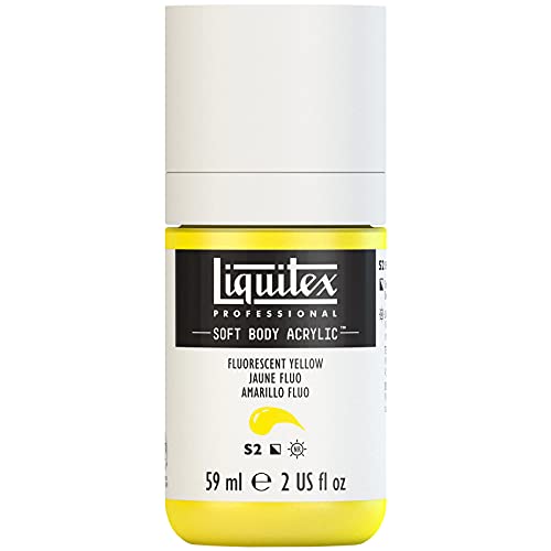 Liquitex 1959981 Professional Acrylfarbe Soft Body - Künstlerfarbe in cremiger deckender Konsistenz, hohe Pigmentierung, lichtecht & alterungsbeständig, 59ml Flasche - Gelb Fluo von Liquitex