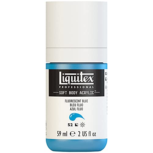 Liquitex 1959984 Professional Acrylfarbe Soft Body - Künstlerfarbe in cremiger deckender Konsistenz, hohe Pigmentierung, lichtecht & alterungsbeständig, 59ml Flasche - Blau Fluo Liquitex 1959984 Professional Acrylfarbe Soft Body - Künstlerfarbe in cremiger deckender Konsistenz, hohe Pigmentierung, lichtecht & alterungsbeständig, 59ml Flasche - Blau Fluo von Liquitex