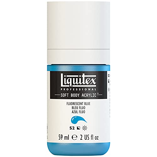 Liquitex 1959984 Soft Body Acrylfarbe, Acrylic, Blau Fluo, 59 ml (1er Pack) von Liquitex