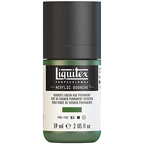 Liquitex 2059224 'Liquitex Professional Acrylic Gouache, Acrylfarbe mit Gouache Eigenschaften, Lichtecht, wasserfest, 59ml Dosier - Flasche - Hookers Grün Permanent Imit. von Liquitex
