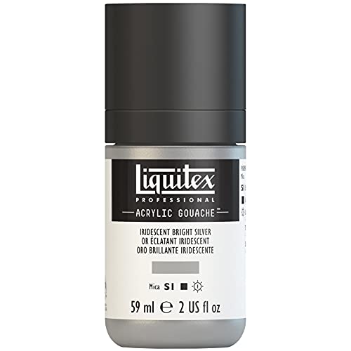 Liquitex 2059236 'Liquitex Professional Acrylic Gouache, Acrylfarbe mit Gouache Eigenschaften, Lichtecht, wasserfest, 59ml Dosier - Flasche - Irisierendes Helles Silber von Liquitex