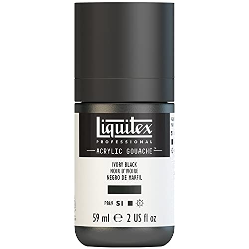 Liquitex 2059244 'Liquitex Professional Acrylic Gouache, Acrylfarbe mit Gouache Eigenschaften, Lichtecht, wasserfest, 59ml Dosier - Flasche - Elfenbeinschwarz von Liquitex