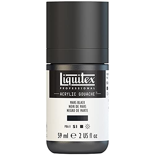 Liquitex 2059276 'Liquitex Professional Acrylic Gouache, Acrylfarbe mit Gouache Eigenschaften, Lichtecht, wasserfest, 59ml Dosier - Flasche - Marsschwarz von Liquitex