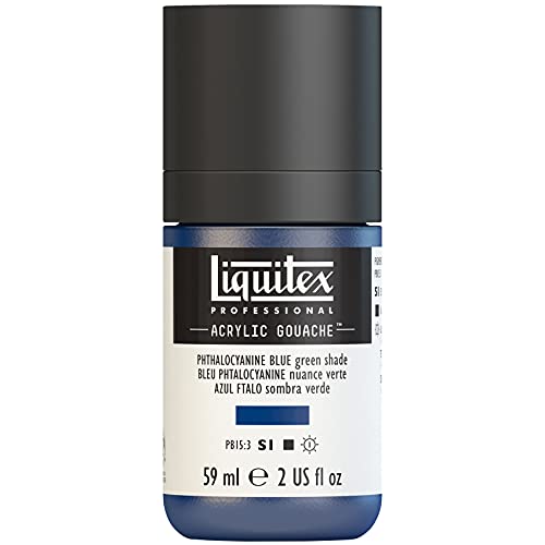 Liquitex 2059316 Professional Acryl Gouache - Phthaloblau (Grünton) , 59ml Flasche, matt - Acrylfarbe mit Gouache Eigenschaften, Hochdeckend, Wasserfest & Lichtecht von Liquitex