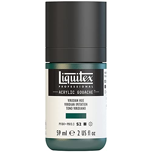 Liquitex 2059398 Professional Acryl Gouache - Viridian Perm. Imit. , 59ml Flasche, matt - Acrylfarbe mit Gouache Eigenschaften, Hochdeckend, Wasserfest & Lichtecht von Liquitex