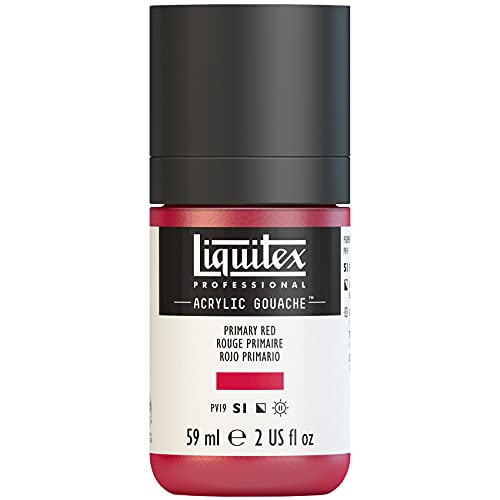 Liquitex 2059415 'Liquitex Professional Acrylic Gouache, Acrylfarbe mit Gouache Eigenschaften, Lichtecht, wasserfest, 59ml Dosier - Flasche - Primärrot von Liquitex
