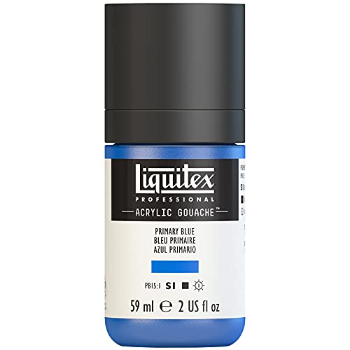 Liquitex 2059420 'Liquitex Professional Acrylic Gouache, Acrylfarbe mit Gouache Eigenschaften, Lichtecht, wasserfest, 59ml Dosier - Flasche - Primärblau von Liquitex
