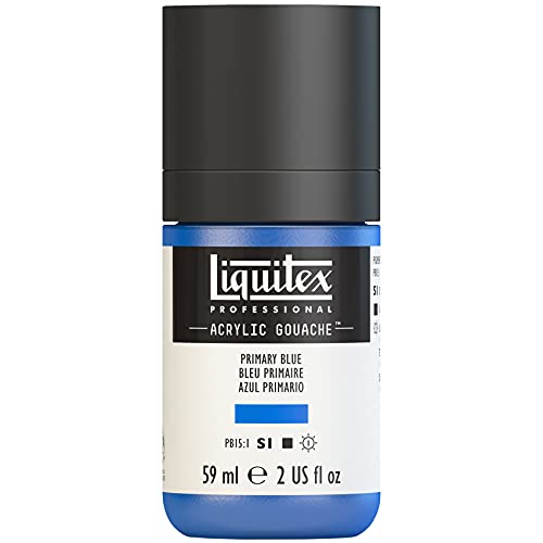 Liquitex 2059420 Professional Acryl Gouache - Primärblau, 59ml Flasche, matt - Acrylfarbe mit Gouache Eigenschaften, Hochdeckend, Wasserfest & Lichtecht von Liquitex