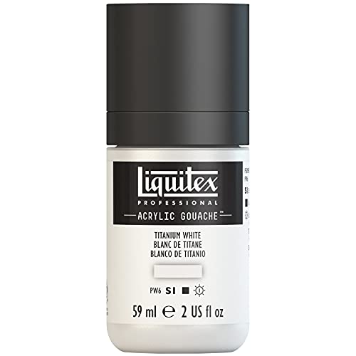 Liquitex 2059432 'Liquitex Professional Acrylic Gouache, Acrylfarbe mit Gouache Eigenschaften, Lichtecht, wasserfest, 59ml Dosier - Flasche - Titanweiß von Liquitex