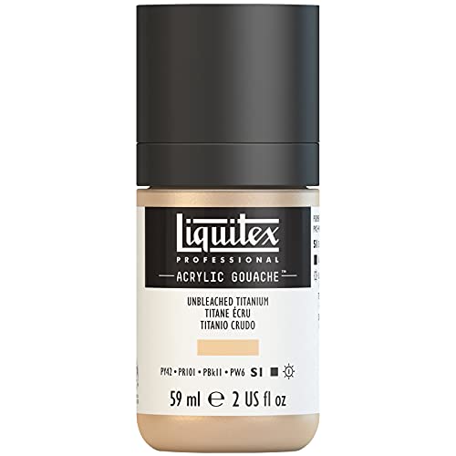 Liquitex 2059434 'Liquitex Professional Acrylic Gouache, Acrylfarbe mit Gouache Eigenschaften, Lichtecht, wasserfest, 59ml Dosier - Flasche - Ungebleichtes Titan, 59ml - Dosierflasche von Liquitex