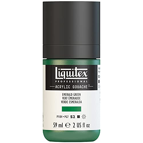 Liquitex 2059450 'Liquitex Professional Acrylic Gouache, Acrylfarbe mit Gouache Eigenschaften, Lichtecht, wasserfest, 59ml Dosier - Flasche - Smaragdgrün von Liquitex