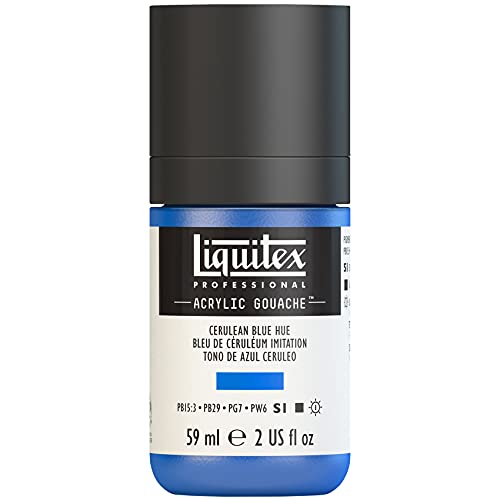 Liquitex 2059470 'Liquitex Professional Acrylic Gouache, Acrylfarbe mit Gouache Eigenschaften, Lichtecht, wasserfest, 59ml Dosier - Flasche - Cölinblau Imit. von Liquitex