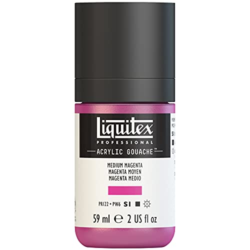 Liquitex 2059500 'Liquitex Professional Acrylic Gouache, Acrylfarbe mit Gouache Eigenschaften, Lichtecht, wasserfest, 59ml Dosier - Flasche - Mittelmagenta von Liquitex