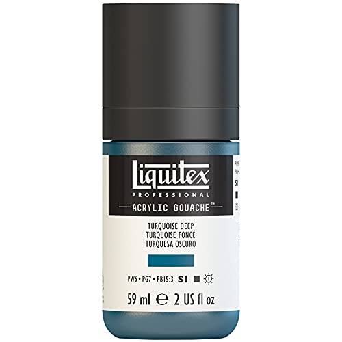 Liquitex 2059561 'Liquitex Professional Acrylic Gouache, Acrylfarbe mit Gouache Eigenschaften, Lichtecht, wasserfest, 59ml Dosier - Flasche - Dunkeltürkis von Liquitex