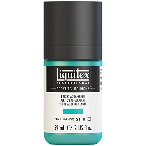 Liquitex 2059660 'Liquitex Professional Acrylic Gouache, Acrylfarbe mit Gouache Eigenschaften, Lichtecht, wasserfest, 59ml Dosier - Flasche - Aquagrün Leuchtend, 59ml - Dosierflasche von Liquitex